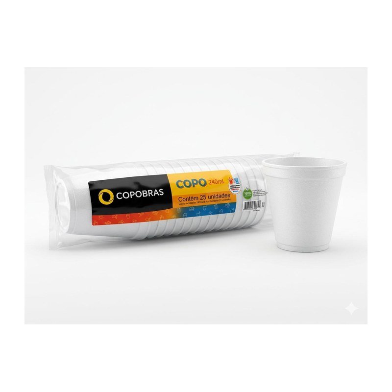 TAMPA P/ COPO ISOPOR TCT 240ML C/1000 COPOBRAS